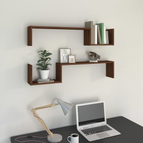 Wandregale 2 Stück braunes Eichenholz 100x15x20cm von , Regale und Regale - Ref: Foro24-815935, Preis: 29,06 €, Rabatt: %