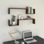 Wandregale 2 Stück braunes Eichenholz 100x15x20cm von , Regale und Regale - Ref: Foro24-815935, Preis: 28,63 €, Rabatt: %