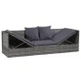 Cama de jardín 200x60 cm ratán sintético gris de vidaXL, Tumbonas - Ref: Foro24-43959, Precio: 261,59 €, Descuento: %