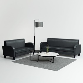 2-piece black synthetic leather sofa set by , Sofas - Ref: Foro24-275227, Price: 809,34 €, Discount: %
