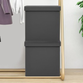 Taburetes de almacenaje plegables 2 uds gris PVC de , Taburetes y sillas plegables - Ref: Foro24-338788, Precio: 34,26 €, Des...