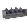 Cama de jardín 200x60 cm ratán sintético gris de vidaXL, Tumbonas - Ref: Foro24-43959, Precio: 261,59 €, Descuento: %