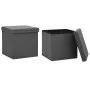 Folding storage stools 2 units gray PVC by , Folding stools and chairs - Ref: Foro24-338788, Price: 33,75 €, Discount: %