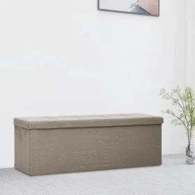 Foldable storage bench in gray taupe synthetic linen by , Benches for halls and storage - Ref: Foro24-338797, Price: 60,29 €,...