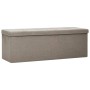 Foldable storage bench in gray taupe synthetic linen by , Benches for halls and storage - Ref: Foro24-338797, Price: 61,92 €,...