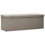 Foldable storage bench in gray taupe synthetic linen by , Benches for halls and storage - Ref: Foro24-338797, Price: 60,29 €,...