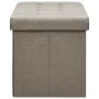 Foldable storage bench in gray taupe synthetic linen by , Benches for halls and storage - Ref: Foro24-338797, Price: 60,29 €,...