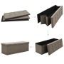 Foldable storage bench in gray taupe synthetic linen by , Benches for halls and storage - Ref: Foro24-338797, Price: 61,92 €,...