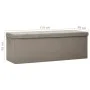 Foldable storage bench in gray taupe synthetic linen by , Benches for halls and storage - Ref: Foro24-338797, Price: 60,29 €,...