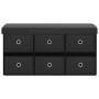 Folding storage bench in black synthetic linen 76x38x38 cm by , Benches for halls and storage - Ref: Foro24-338811, Price: 72...