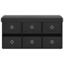 Folding storage bench in black synthetic linen 76x38x38 cm by , Benches for halls and storage - Ref: Foro24-338811, Price: 71...