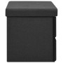 Folding storage bench in black synthetic linen 76x38x38 cm by , Benches for halls and storage - Ref: Foro24-338811, Price: 72...