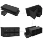 Folding storage bench in black synthetic linen 76x38x38 cm by , Benches for halls and storage - Ref: Foro24-338811, Price: 71...