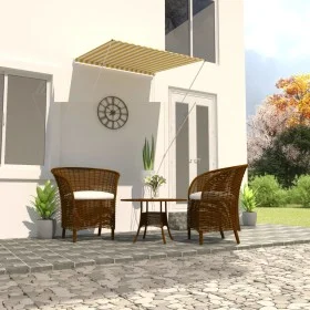 Yellow and white retractable awning 100x150 cm by , Awnings - Ref: Foro24-145890, Price: 34,79 €, Discount: %