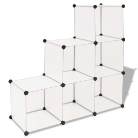 Cube shelf with 6 white compartments by vidaXL, Shoe racks and shoe organizers - Ref: Foro24-244922, Price: 38,79 €, Discount: %