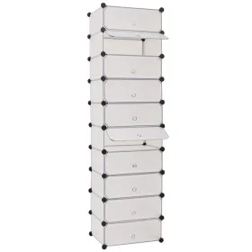 Stackable shoe rack with 10 white compartments by vidaXL, Shoe racks and shoe organizers - Ref: Foro24-244919, Price: 54,46 €...