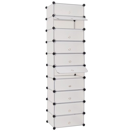 Stackable shoe rack with 10 white compartments by vidaXL, Shoe racks and shoe organizers - Ref: Foro24-244919, Price: 55,35 €...