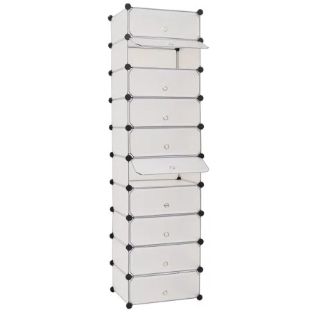 Stackable shoe rack with 10 white compartments by vidaXL, Shoe racks and shoe organizers - Ref: Foro24-244919, Price: 54,46 €...
