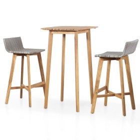 Bar table and chairs set 3 pieces solid acacia wood by vidaXL, Garden sets - Ref: Foro24-44220, Price: 185,21 €, Discount: %