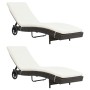 Liegen mit Rädern und Kissen 2 Einheiten braunes synthetisches Rattan von , Liegen - Ref: Foro24-3078464, Preis: 345,04 €, Ra...