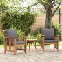 Sillas de jardín con cojines 2 unidades madera maciza acacia