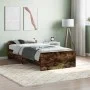 Smoked oak plywood bed frame 90x200 cm by , Beds and slatted bases - Ref: Foro24-835929, Price: 78,76 €, Discount: %