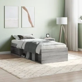 Sonoma gray bed frame 75x190 cm by , Beds and slatted bases - Ref: Foro24-3203850, Price: 105,28 €, Discount: %