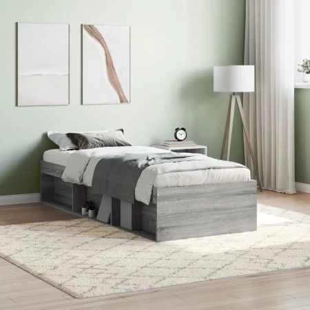Sonoma-grauer Bettrahmen 75x190 cm von , Betten und Lattenroste - Ref: Foro24-3203850, Preis: 108,55 €, Rabatt: %
