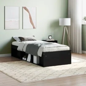 Estructura de cama negra 75x190 cm de , Camas y somieres - Ref: Foro24-3203846, Precio: 108,45 €, Descuento: %