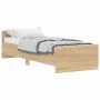 Estructura de cama madera de ingeniería Sonoma roble 75x190 cm de , Camas y somieres - Ref: Foro24-835948, Precio: 67,53 €, D...