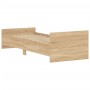 Sonoma oak engineered wood bed frame 75x190 cm by , Beds and slatted bases - Ref: Foro24-835948, Price: 70,17 €, Discount: %