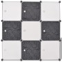 Armario cubo organizador con 9 compartimentos negro y blanco de vidaXL, Zapateros y organizadores de calzado - Ref: Foro24-24...