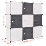 Armario cubo organizador con 9 compartimentos negro y blanco de vidaXL, Zapateros y organizadores de calzado - Ref: Foro24-24...