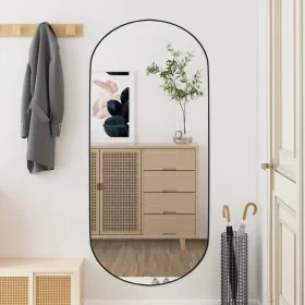 Oval glass wall mirror 45x100 cm by , Mirrors - Ref: Foro24-350458, Price: 38,50 €, Discount: %
