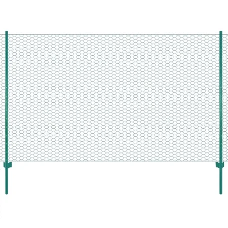 Wire mesh fence with steel posts 25x2 m green by , fence panels - Ref: Foro24-144612, Price: 156,50 €, Discount: %