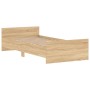 Sonoma oak engineered wood bed frame 90x200 cm by , Beds and slatted bases - Ref: Foro24-835927, Price: 90,65 €, Discount: %