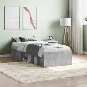 Estructura de cama gris hormigón 75x190 cm de , Camas y somieres - Ref: Foro24-3203848, Precio: 111,14 €, Descuento: %