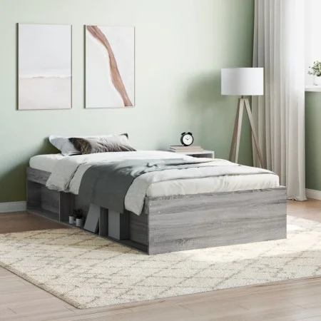 Sonoma gray bed frame 90x190 cm by , Beds and slatted bases - Ref: Foro24-3203843, Price: 107,48 €, Discount: %