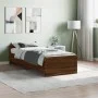 Oak brown engineered wood bed frame 75x190 cm by , Beds and slatted bases - Ref: Foro24-835952, Price: 64,08 €, Discount: %