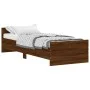 Oak brown engineered wood bed frame 75x190 cm by , Beds and slatted bases - Ref: Foro24-835952, Price: 64,08 €, Discount: %