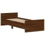Oak brown engineered wood bed frame 75x190 cm by , Beds and slatted bases - Ref: Foro24-835952, Price: 64,08 €, Discount: %