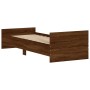Oak brown engineered wood bed frame 75x190 cm by , Beds and slatted bases - Ref: Foro24-835952, Price: 66,83 €, Discount: %