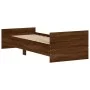 Oak brown engineered wood bed frame 75x190 cm by , Beds and slatted bases - Ref: Foro24-835952, Price: 64,08 €, Discount: %