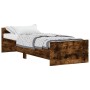 Smoked oak engineered wood bed frame 75x190 cm by , Beds and slatted bases - Ref: Foro24-835950, Price: 80,99 €, Discount: %