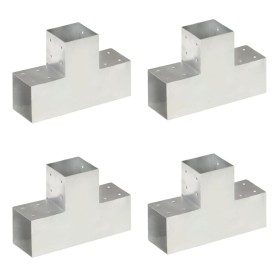 T-post connectors 4 units galvanized metal 101x101 mm by , fence posts - Ref: Foro24-145480, Price: 105,42 €, Discount: %