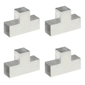 T-post connectors 4 units galvanized metal 101x101 mm by , fence posts - Ref: Foro24-145480, Price: 90,10 €, Discount: %