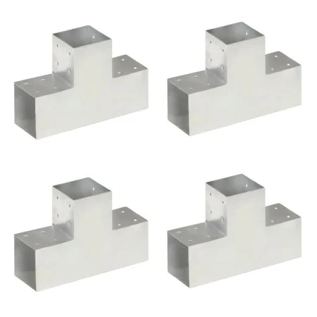 T-post connectors 4 units galvanized metal 101x101 mm by , fence posts - Ref: Foro24-145480, Price: 90,10 €, Discount: %