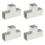 Conectores de postes en T 4 uds metal galvanizado 101x101 mm