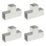 T-post connectors 4 units galvanized metal 101x101 mm by , fence posts - Ref: Foro24-145480, Price: 90,10 €, Discount: %