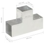 Conectores de postes en T 4 uds metal galvanizado 101x101 mm